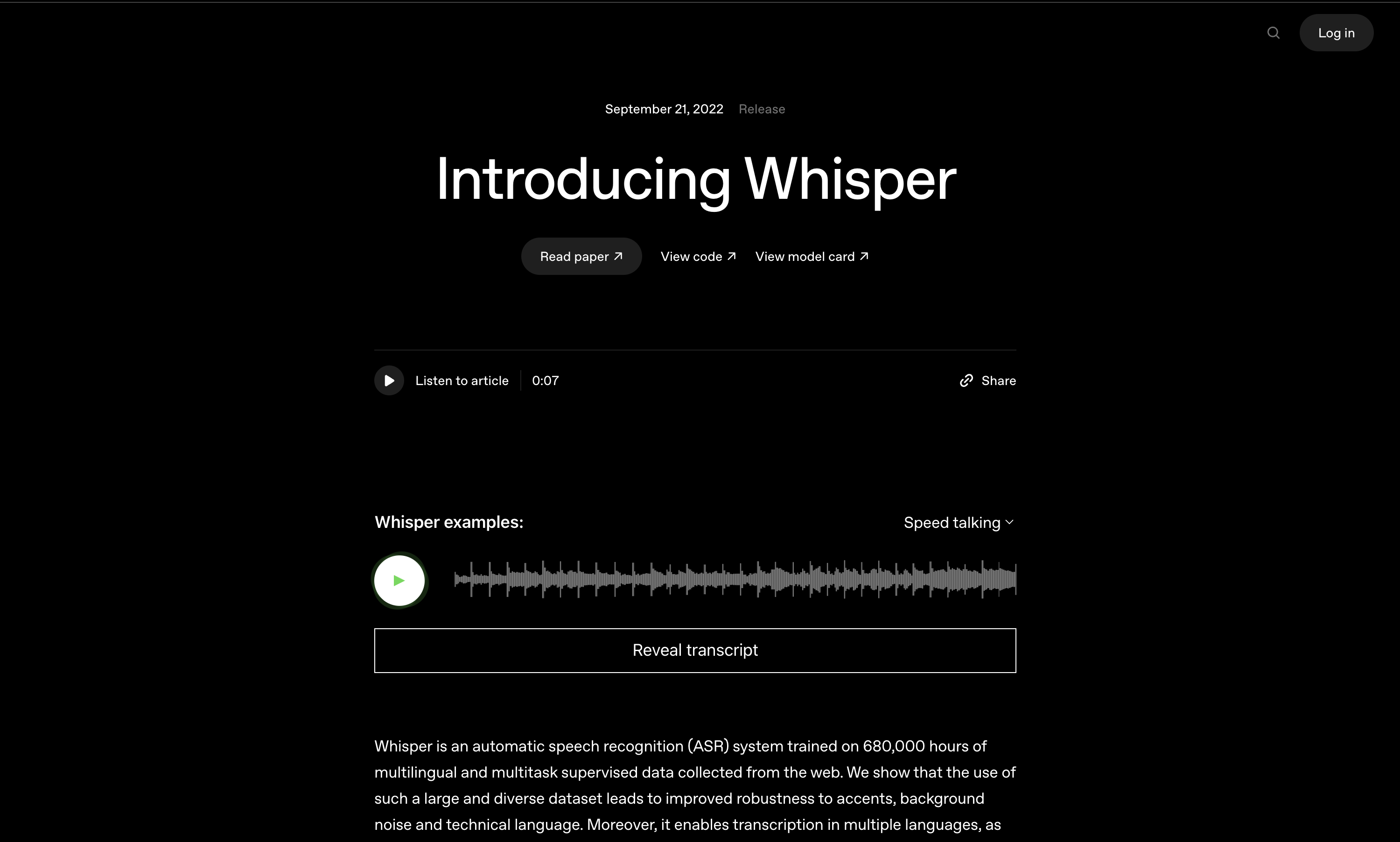 Whisper API